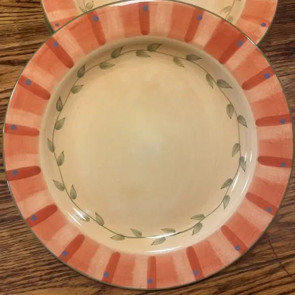 SET OF 4 Pfaltzgraff NAPOLI Hand Painted LARGE Dinner plates PRISTINE EXCELLENT! - Picture 6 of 7